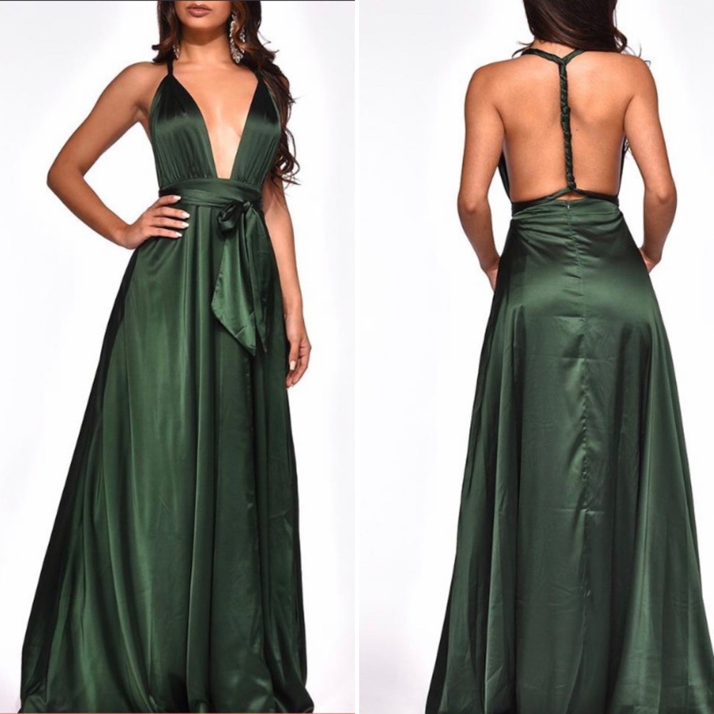 Emerald Silk Maxi Dress